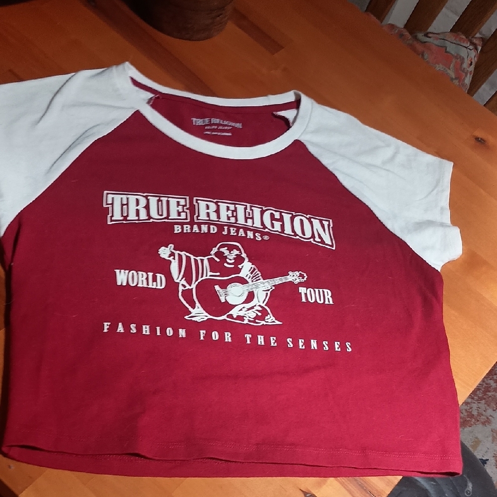 COPY - True Religion Red and White Crop Top